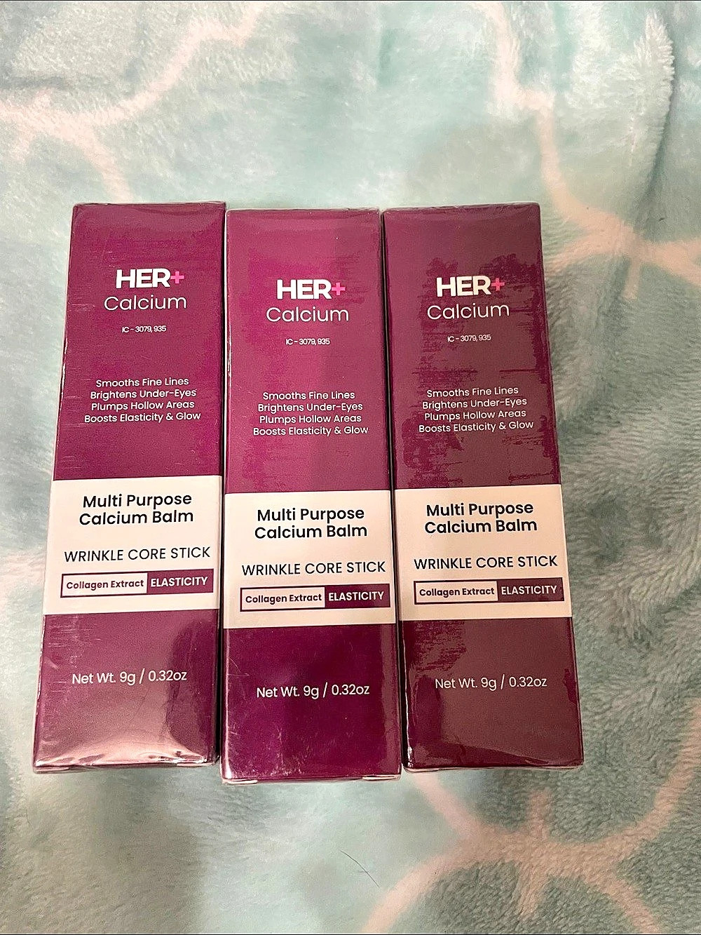 HER+ Calcium Multi Purpose Calcium Balm Wrinkle Core Stick + 3-Pack NWT